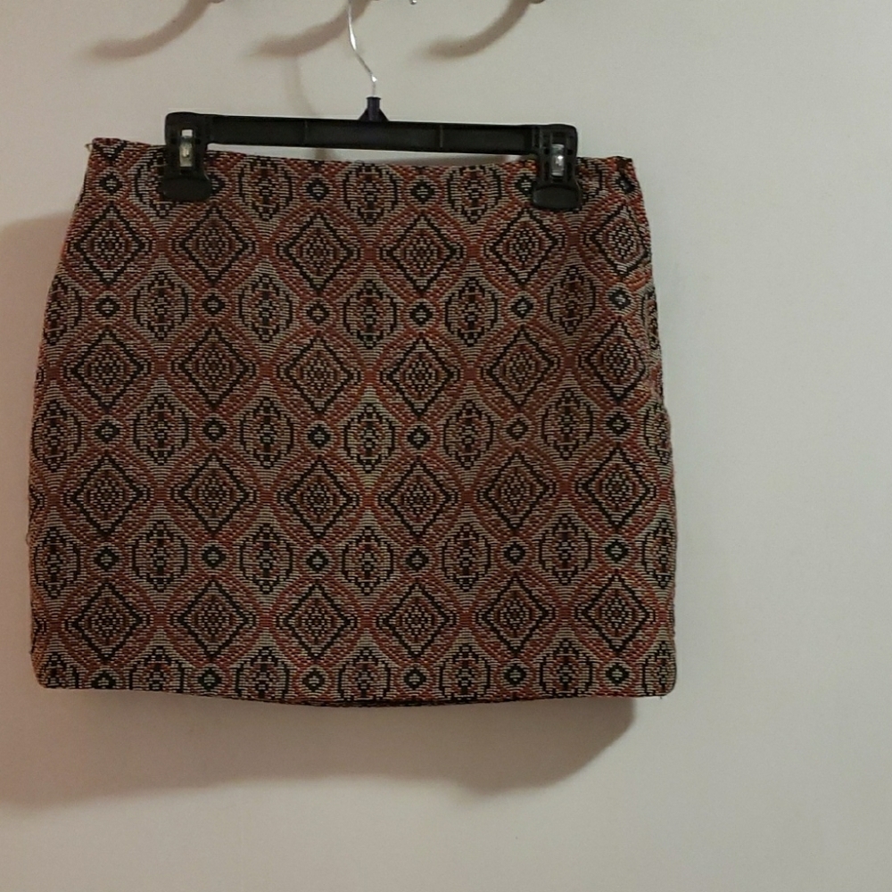 H&M Boho Diamond Pattern lined Mini Skirt